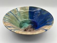 Studio Art Pottery Esmalte Cristalino 7.5” Cuenco Azul Verde Tostado ~ Firmado segunda mano  Embacar hacia Argentina