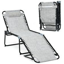Used, Folding Patio Chaise Lounge Chair Sun Lounger Recliner w/ 4 Adjustable Positions for sale  Shipping to South Africa