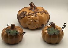 Three pumpkins ceramic for sale  San Leandro