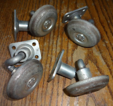 4 Metal Creeper Casters 2 3/8" Diameter Vintage Swivel Roller Wheels for sale  Shipping to South Africa