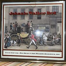 JOHNNIE WALKER RED LABEL SCOTCH Rare Vintage Wood Framed Coach Scene 2D Effect for sale  Shipping to South Africa