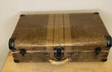 Usado, Mala de madeira vintage 20" estojo rígido listra marrom papel forrado bagagem comprar usado  Enviando para Brazil