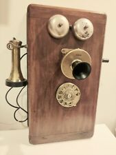 Antique Wall Phone Western Electric Candlestick Hand Crank in OAK BOX 1900s for sale  Shipping to South Africa