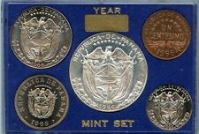 PANAMA 5-COIN PROOF SET 1966 NICE VINTAGE HOLDER 1 SILVER COIN  for sale  USA