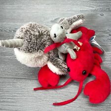 Vintage Mary Meyer Ocean Sea Plush Stuffed Animal Lot Red Lobster Seal Narwhal for sale  Shipping to South Africa