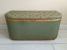 Retro Vintage Floral Lloyd Loom Style Trunk Linen Storage Box Chest Ottoman for sale  Shipping to South Africa
