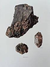 MONAZITE mineral print. Antique and vintage geology gemstone lithograph., used for sale  Shipping to South Africa