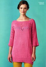 ~ Pull-Out Knitting Pattern For Lady's Lovely Lacy Yoke & Sleeve Tunic ~ for sale  Shipping to South Africa