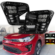 Luz de circulação diurna LED DRL frontal lâmpadas de neblina seta para KIA RIO 2021-2023, usado comprar usado  Enviando para Brazil