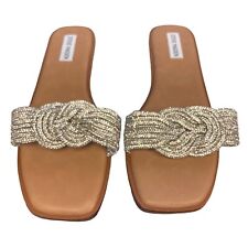 Steve Madden Women's Adore Rhinestone Knot Front Slide Sandal, used for sale  Shipping to South Africa