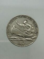 5 lire 1937 vaticano usato  Italia