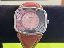 Diesel  Watch Tv Screen Dial Multi Colour Sand/ Salmon Leather Strap DZ3028 for sale  Shipping to South Africa