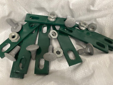 10nr PPC GREEN Palisade Fencing Link/Fish Plates c/w. 20nr Bolts & shear nuts for sale  Shipping to South Africa