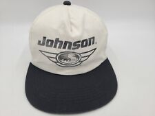 Vintage Johnson Outboards Motors Snapback Hat Cap Fishing Men Women White Black, used for sale  Shipping to South Africa