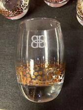 Bill Blass Gold Confetti Stemless Wine Glasses (4) for sale  Shipping to South Africa