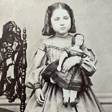 Usado, Menina com BONECA em vestido rosa retrato antigo CDV foto carta de visita c 1860 comprar usado  Enviando para Brazil