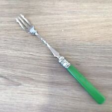Vintage Silver Plate Marked EPNS Pickle Fork with Green Handle (97) #919, used for sale  Shipping to South Africa