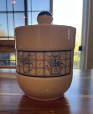 Stoneware by Pomerantz "FLOWER POTS" Blue / White ~ Canister ~ 7 1/4" Tall w/Lid for sale  Shipping to South Africa