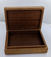 vintage wooden beautifully made etched top wooden box felt lined for sale  Shipping to South Africa