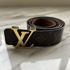 Cinturón de cuero marrón Louis Vuitton con hebilla dorada LV 🙂 auténtico segunda mano  Embacar hacia Mexico