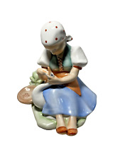 Zsolnay Hungary Peasant Girl Figurine Vintage Girl with Goose Porcelain for sale  Shipping to South Africa