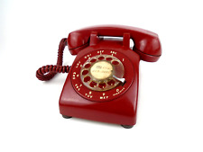 Vintage ITT Red Rotary Table Desk Telephone 1970's Phone for sale  Shipping to South Africa