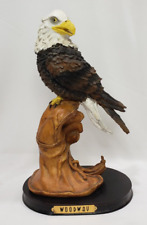 Estatuilla de águila calva en guante estatua de resina base de madera de colección Woodway decoración americana segunda mano  Embacar hacia Mexico