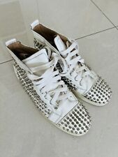 christian louboutin White Patent Leather Spike Sneakers Size 43, Uk 9 for sale  Shipping to South Africa