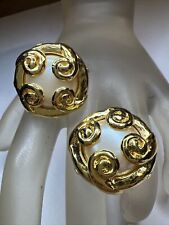 Great Vintage Signed Fendi Pearl Heavy Gold Plated Pierced Earrings for sale  Shipping to South Africa