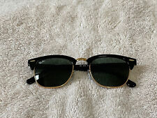 Pre-Owned Ray Ban RB3016 W0365 Clubmaster Classic Black Frame/Green Classic G-15 for sale  Shipping to South Africa