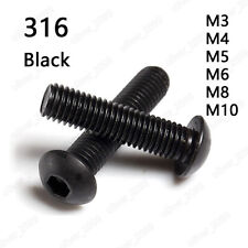Parafusos de soquete sextavados de aço inoxidável preto 316 parafusos de cabeça de botão M3 M4 M5 M6 M8 M10 comprar usado  Enviando para Brazil