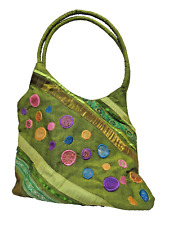 Embroidered Cotton Fabric Zip Top Tote Purse Handbag NWOT for sale  Shipping to South Africa