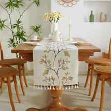 Mesa cáqui folhas borla tapete mesa chá algodão linho mesa decoração para casa toalha de mesa comprar usado  Enviando para Brazil