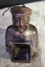 Vintage Brass Art Deco Asian Japanese Man Figure  Incense Burner  for sale  Shipping to South Africa