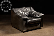 Black leather overstuffed for sale  USA