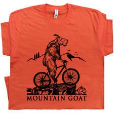 Mountain Bike T Shirt Funny Biking Goat Bicycle Men Women Vintage Witty Graphic for sale  Swannanoa