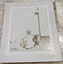 LARGE CDV PHOTO OF LITTLE GIRL PETTING PIT BULL DOG EATMAN KODAK PHOTO NY for sale  Shipping to South Africa