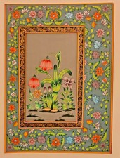 handmade indian miniature flora flower painting for sale handmade indian miniature flora flower painting for sale Shipping to Canada