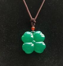 Pingente de pedra de ágata Love trevo de quatro folhas calcedônia verde, colar de bênção comprar usado  Enviando para Brazil