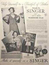 Usado, Máquina de costura Singer All-Star guarda-roupa plano menina elétrica impressão vintage anúncio 1936 comprar usado  Enviando para Brazil
