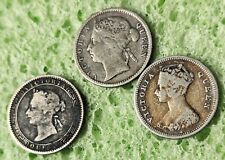 Victoria Lote De 3 Monedas De Plata Escasas, Hong Kong, Ceilán Y Asentamientos Estrechos segunda mano  Embacar hacia Argentina