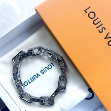 Nova pulseira de corrente com monograma Louis Vuitton prata gravada comprar usado  Enviando para Brazil
