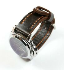 Skórzany pasek do zegarka ze starzeniem Ciemnobrązowy Skórzany pasek do zegarka Męski Ręcznie robiony 18-24mm, używany na sprzedaż  PL