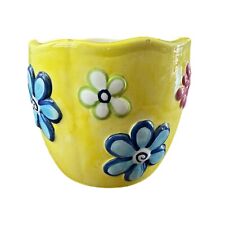 Vaso de cerâmica design floral pintado de amarelo verão para plantas de cerâmica comprar usado  Enviando para Brazil