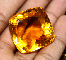 Piedra Preciosa Brasileña Suelta Cortada en Cojín Amarillo Citrino Certificada 136,50 quilates segunda mano  Embacar hacia Mexico