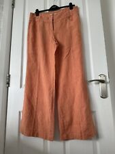 Principles wide leg linen trousers Size 14 Orange / Peach colour 100% Linen for sale  Shipping to South Africa