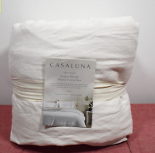 Casaluna Heavyweight Linen Blend Duvet Cover & Sham Set White King for sale  Shipping to South Africa