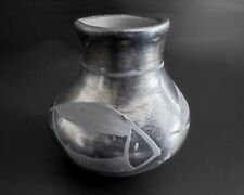 Mini vaso preto em miniatura pequeno 3" x 3" feito à mão Mata Ortiz arte cerâmica mexicana comprar usado  Enviando para Brazil
