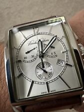 Reloj Brooks-Brothers cronógrafo de acero inoxidable de lujo para hombre cara cuadrada segunda mano  Embacar hacia Argentina