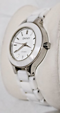 DKNY Ladies White Ceramic Bracelet Quartz Watch VGC & WORKING for sale  Shipping to South Africa